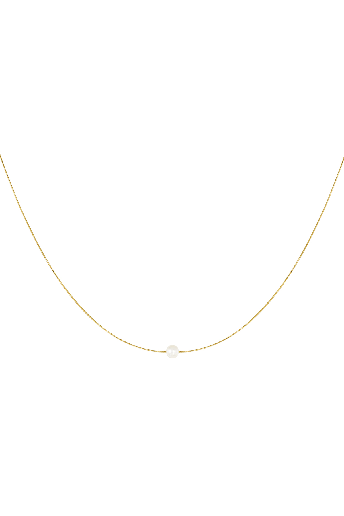 Simple necklace with pearl - gold