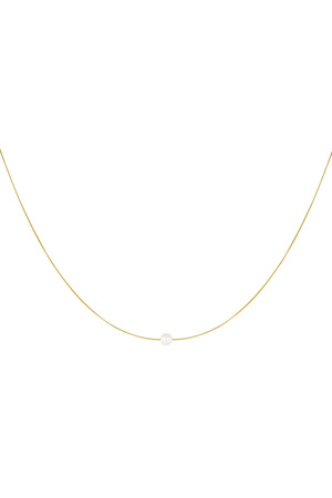 Collier simple avec perle - doré h5 