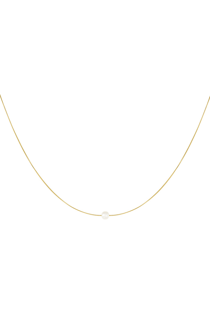 Simple necklace with pearl - gold 