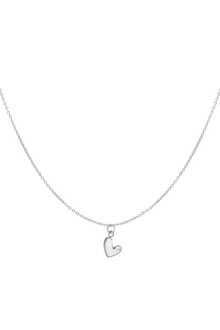 Classic necklace with heart charm - silver Picture3
