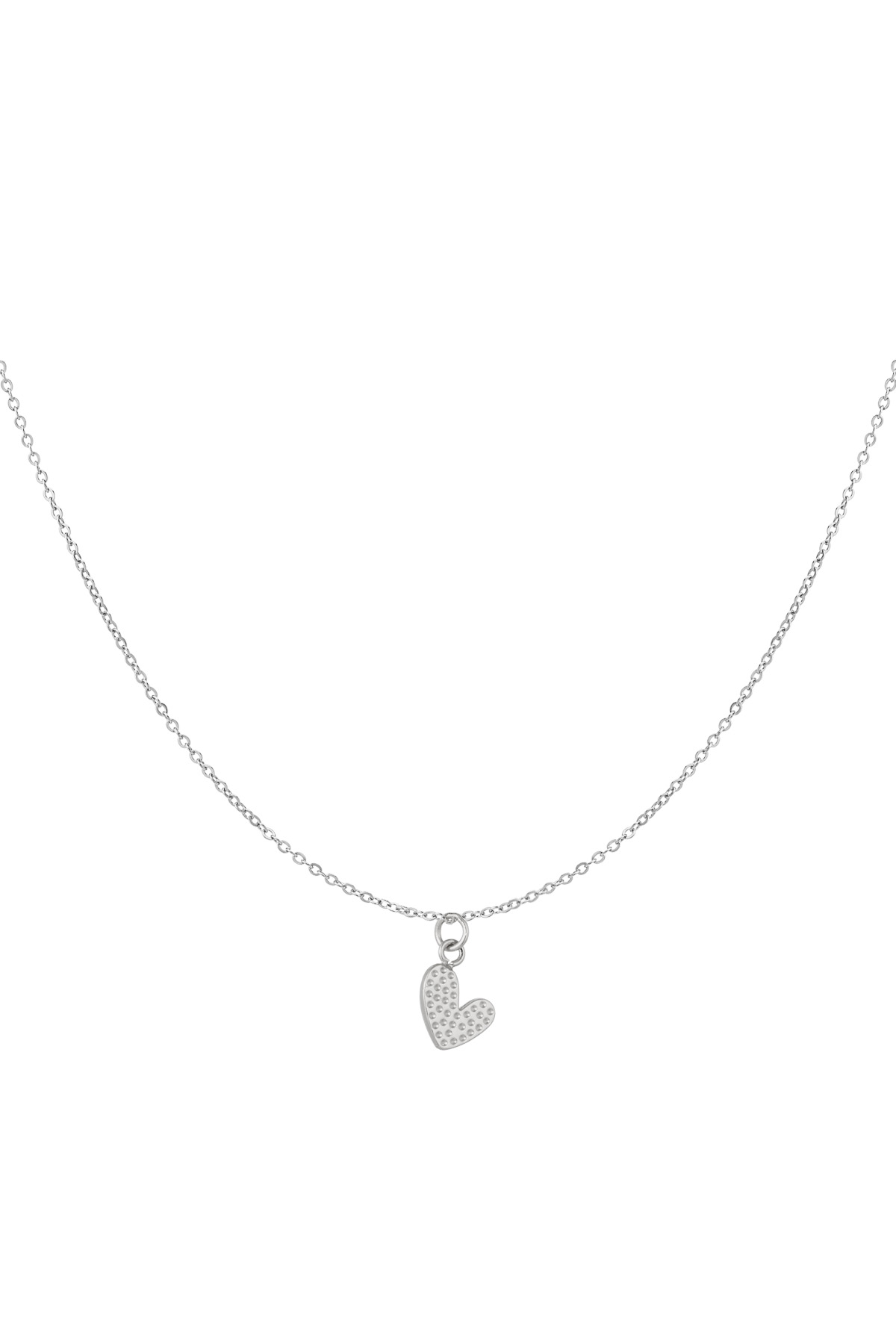 Classic necklace with heart charm - silver
