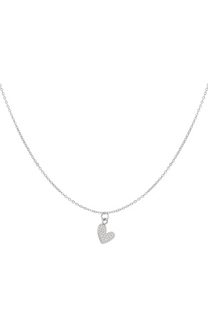 Kalp charmlı klasik kolye - gümüş h5 