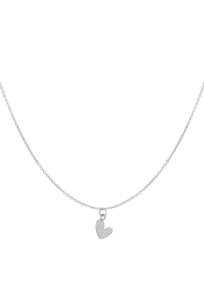 Classic necklace with heart charm - silver 