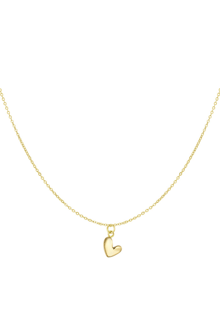 Classic necklace with heart charm - gold Picture3