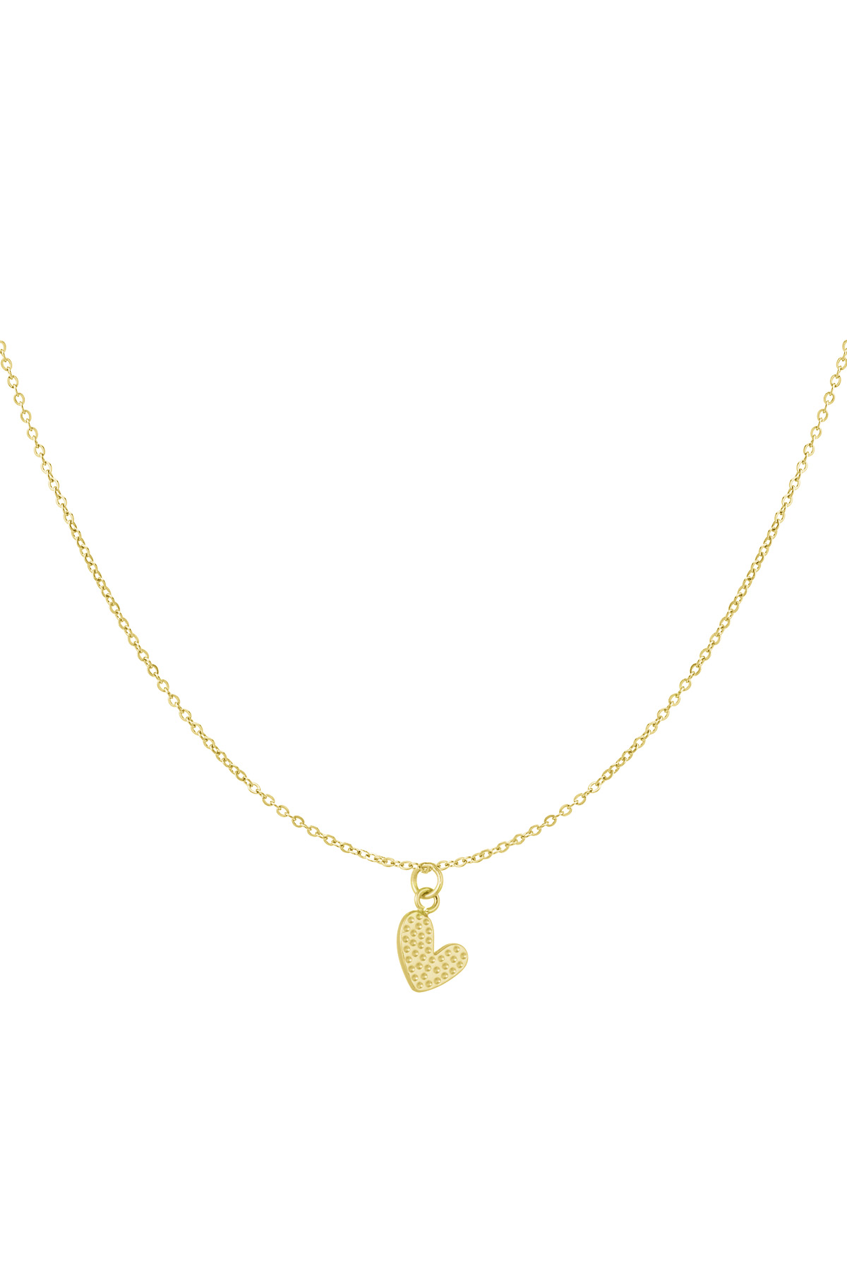 Classic necklace with heart charm - gold