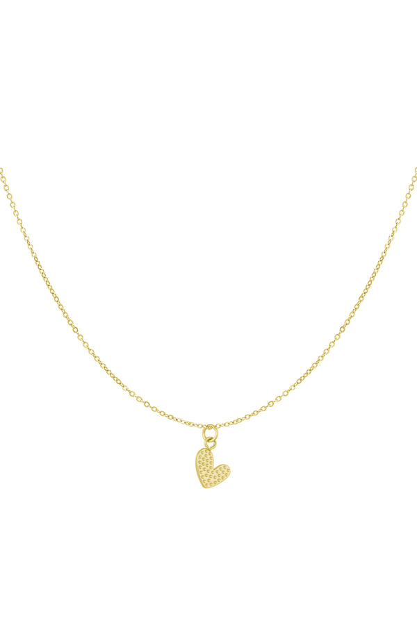 Classic necklace with heart charm - gold