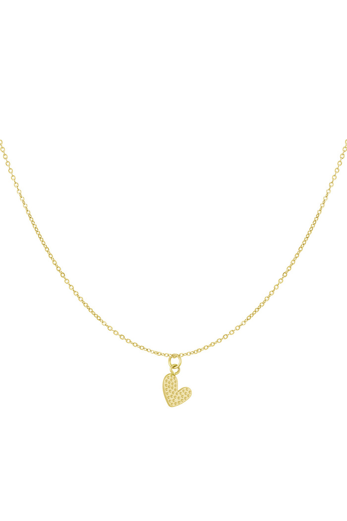 Classic necklace with heart charm - gold 