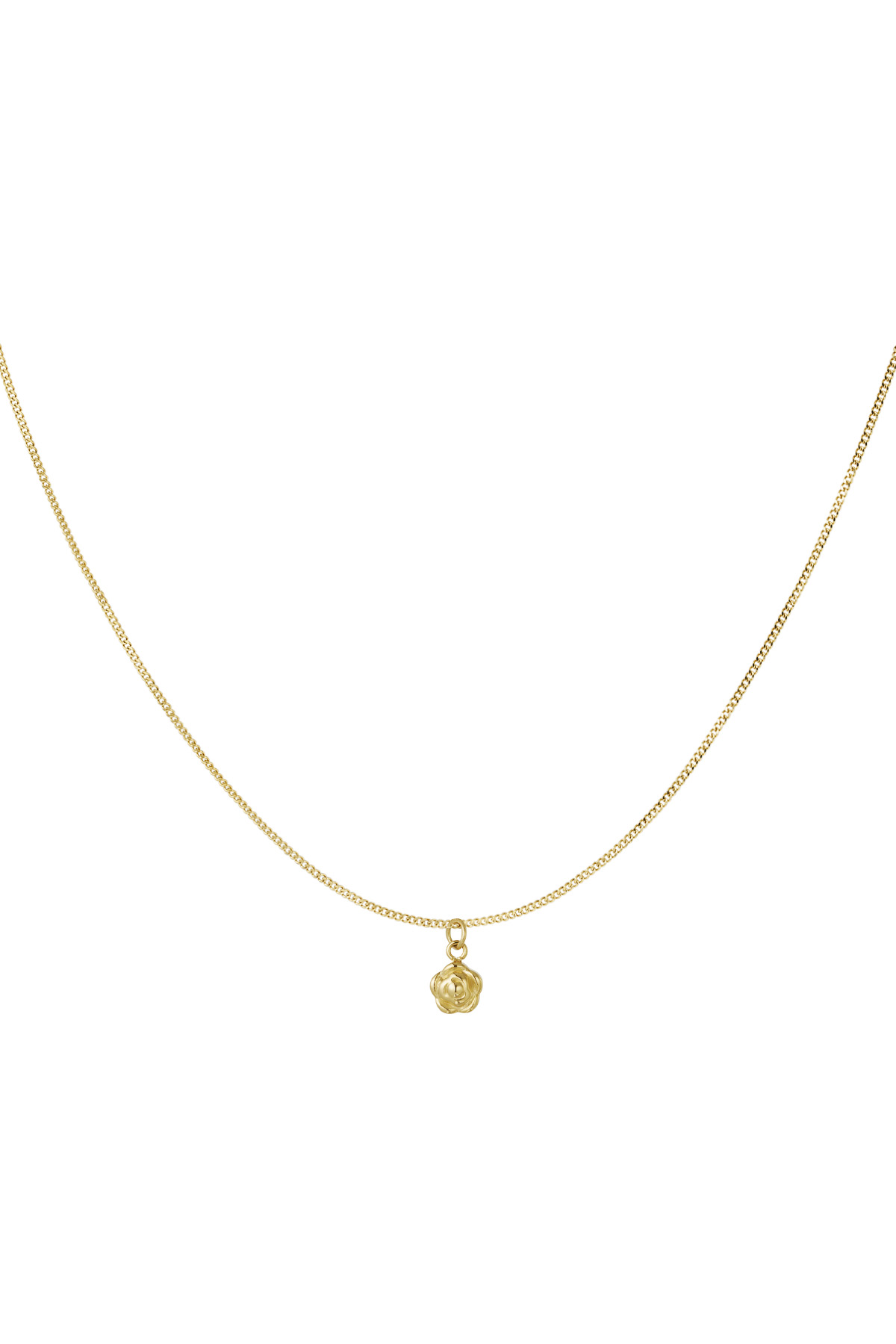 Schlichte Halskette mit Blumenanhänger – Gold 