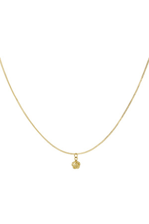 Schlichte Halskette mit Blumenanhänger – Gold  h5 