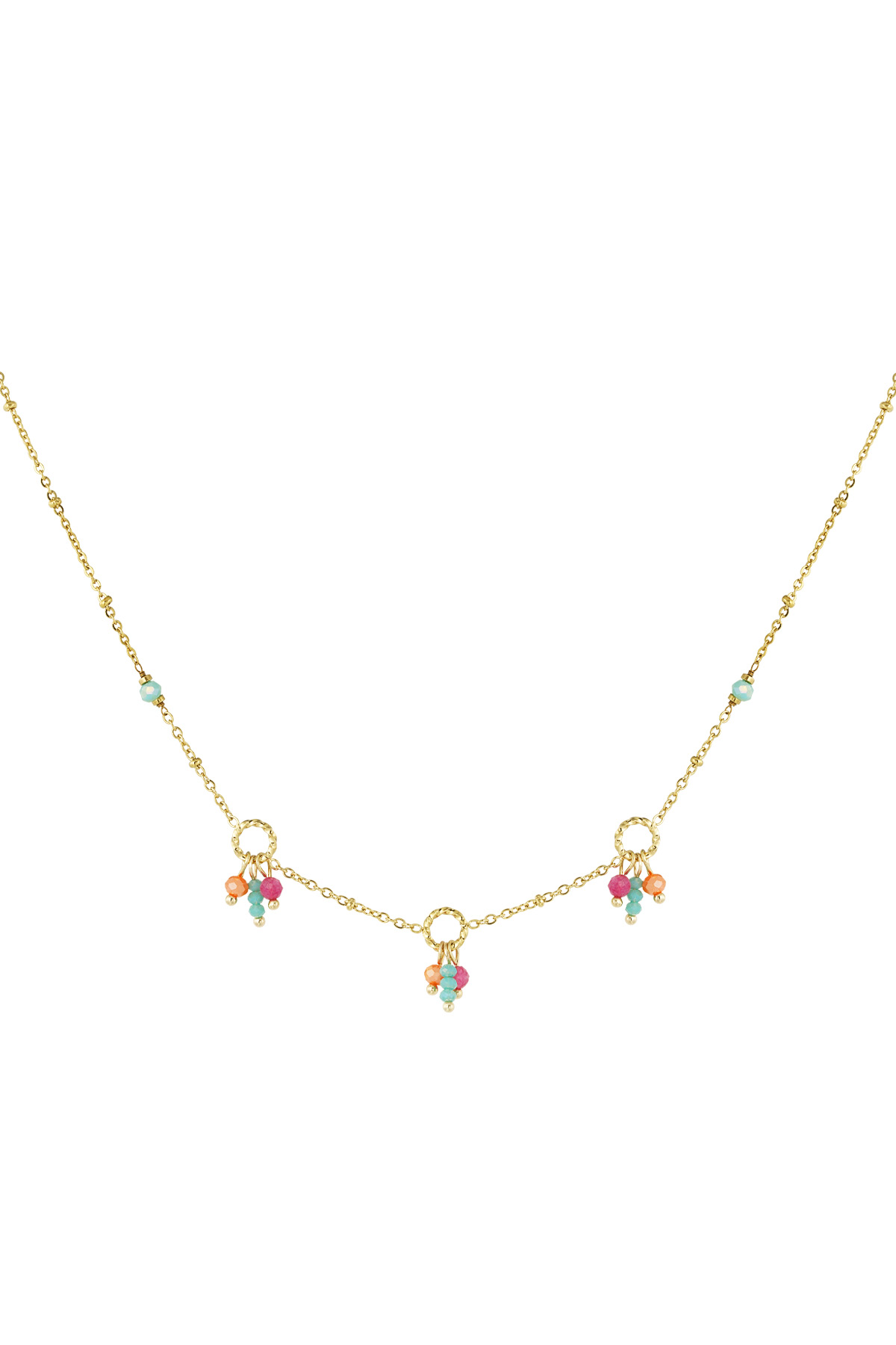 Necklace colorful party - gold