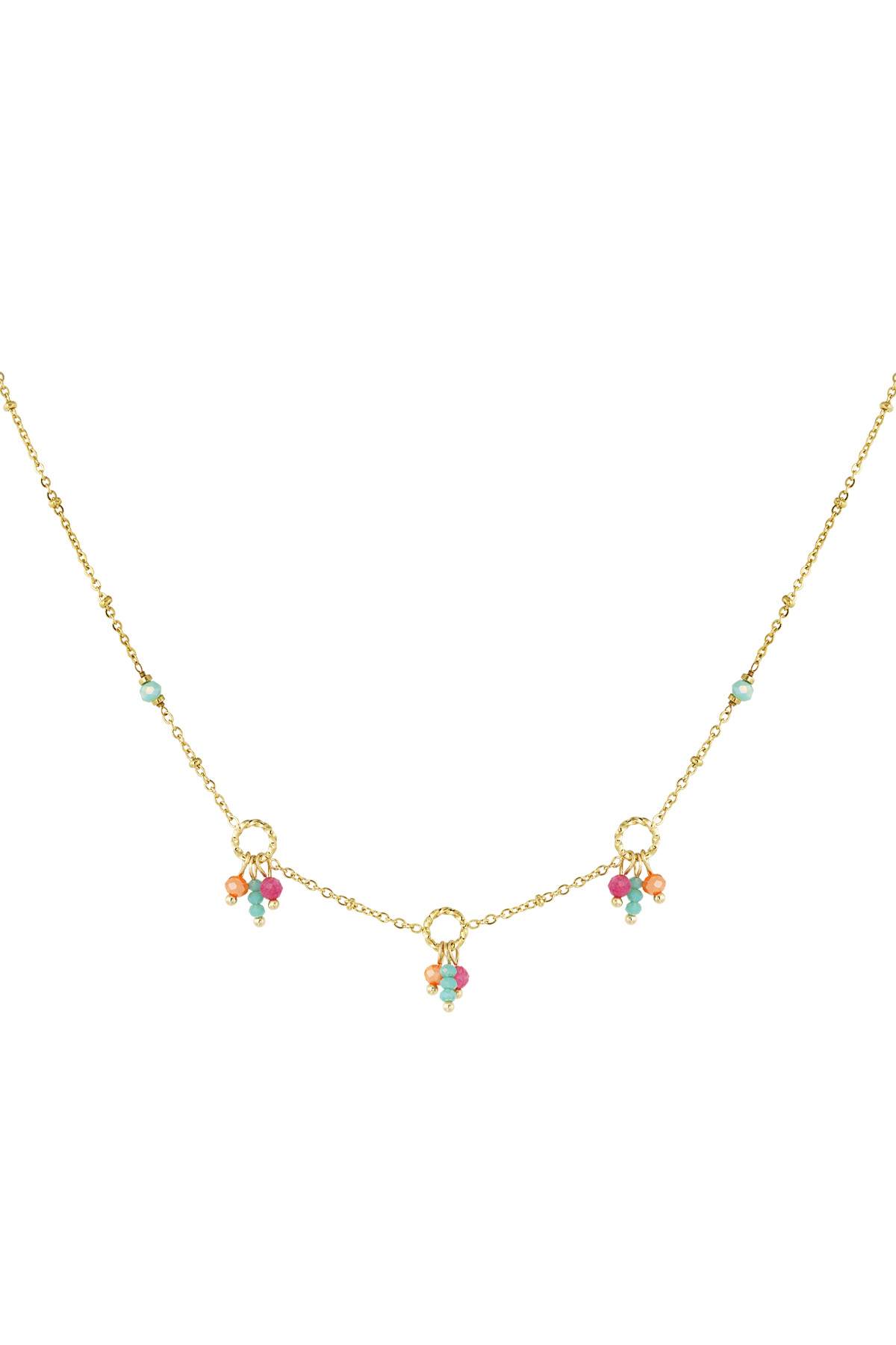 Necklace colorful party - Gold color 2