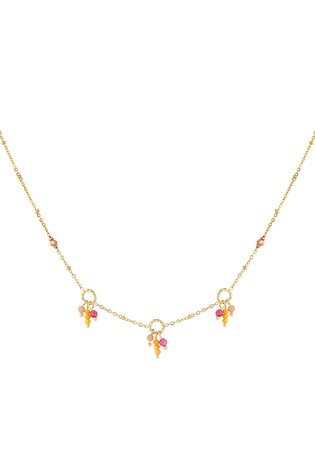 Necklace colorful party - orange pink