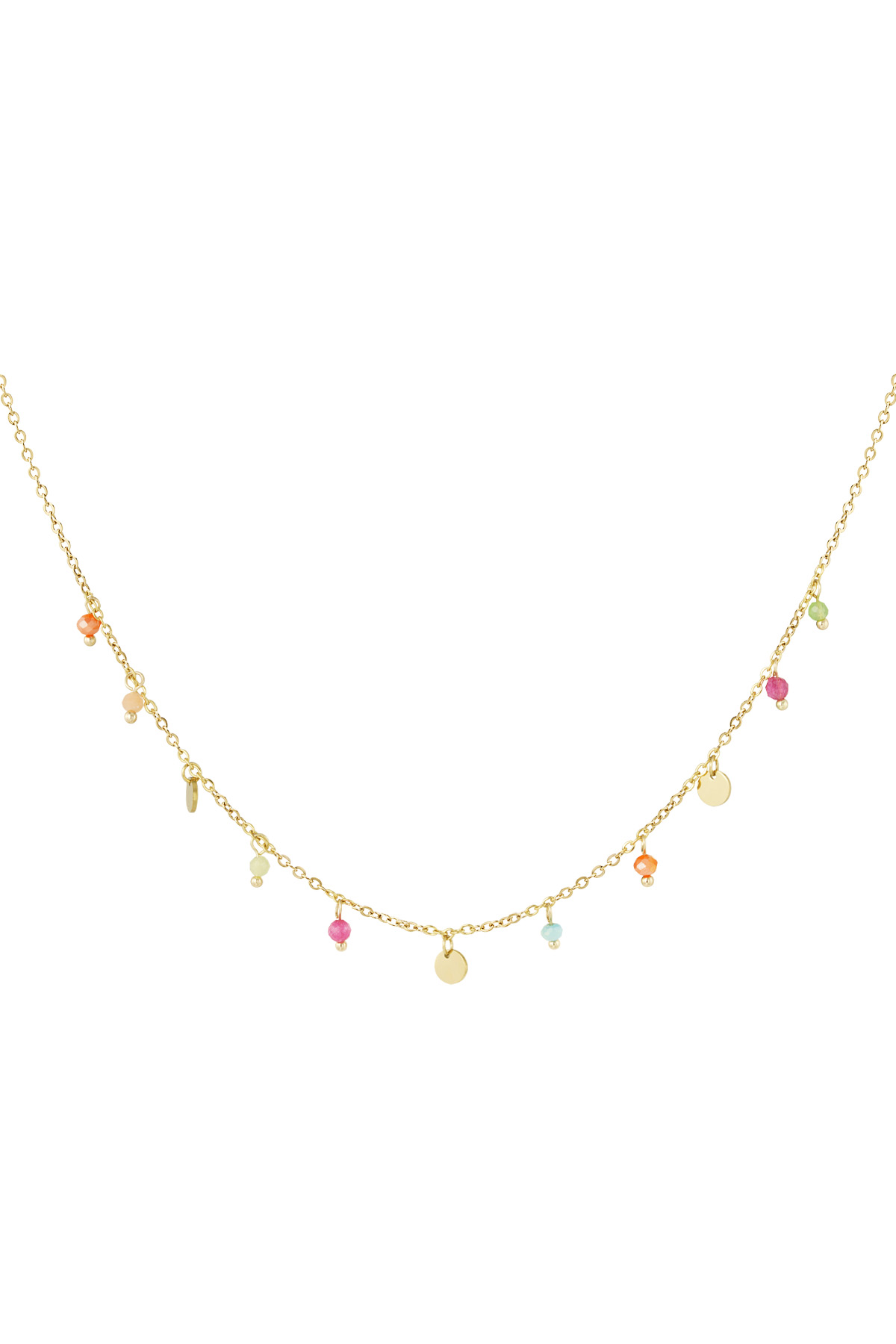 Charm necklace colorful day - gold
