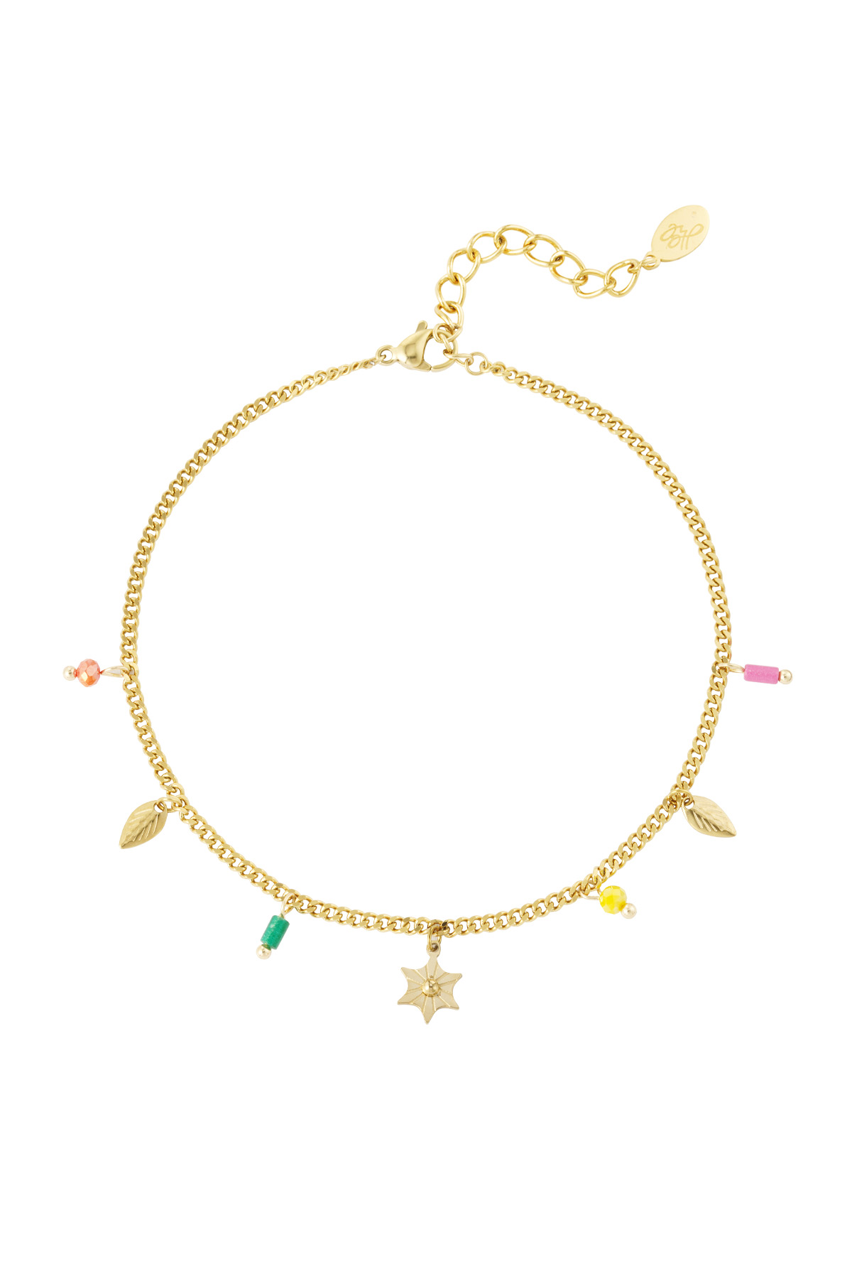 Bracelet de cheville étoile plume - doré h5 