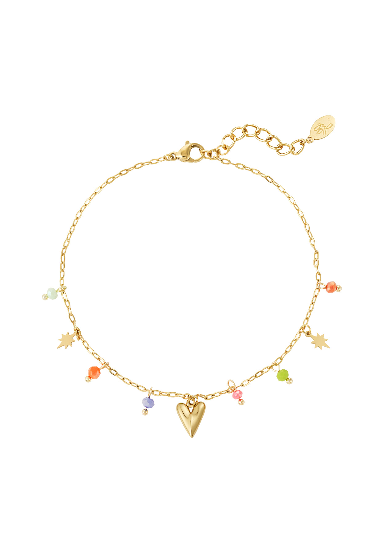 Bracelet de cheville coloré aimant - or