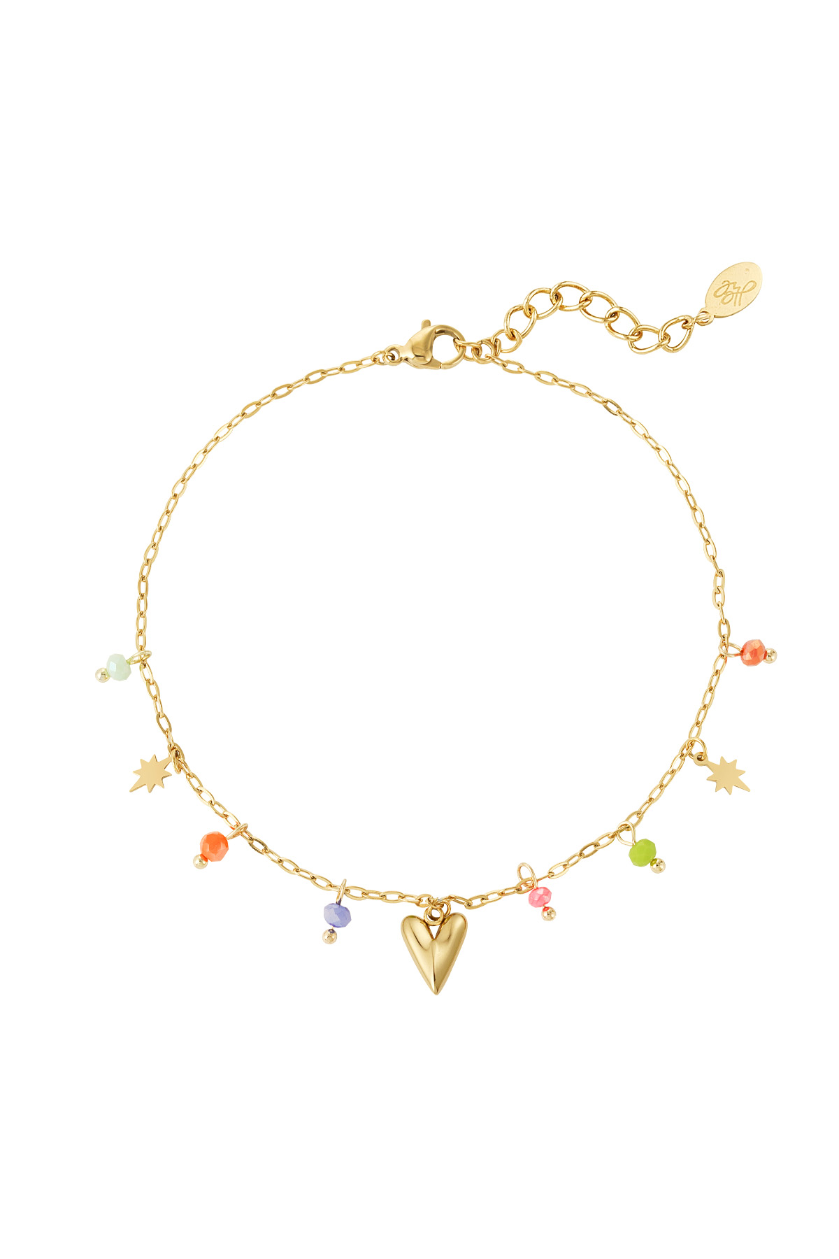 Anklet colorful loving - Gold color