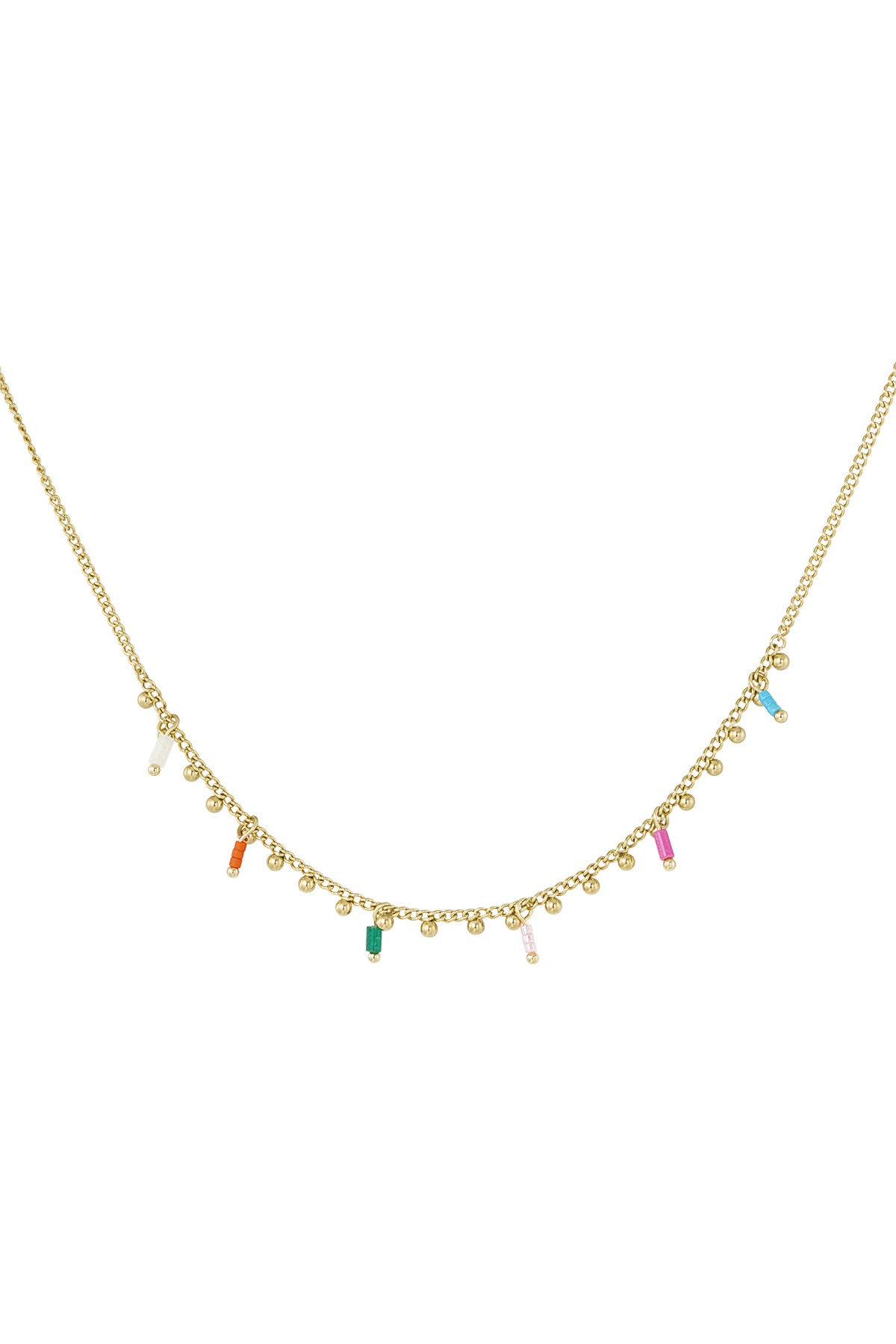 Charm necklace messy colors - gold