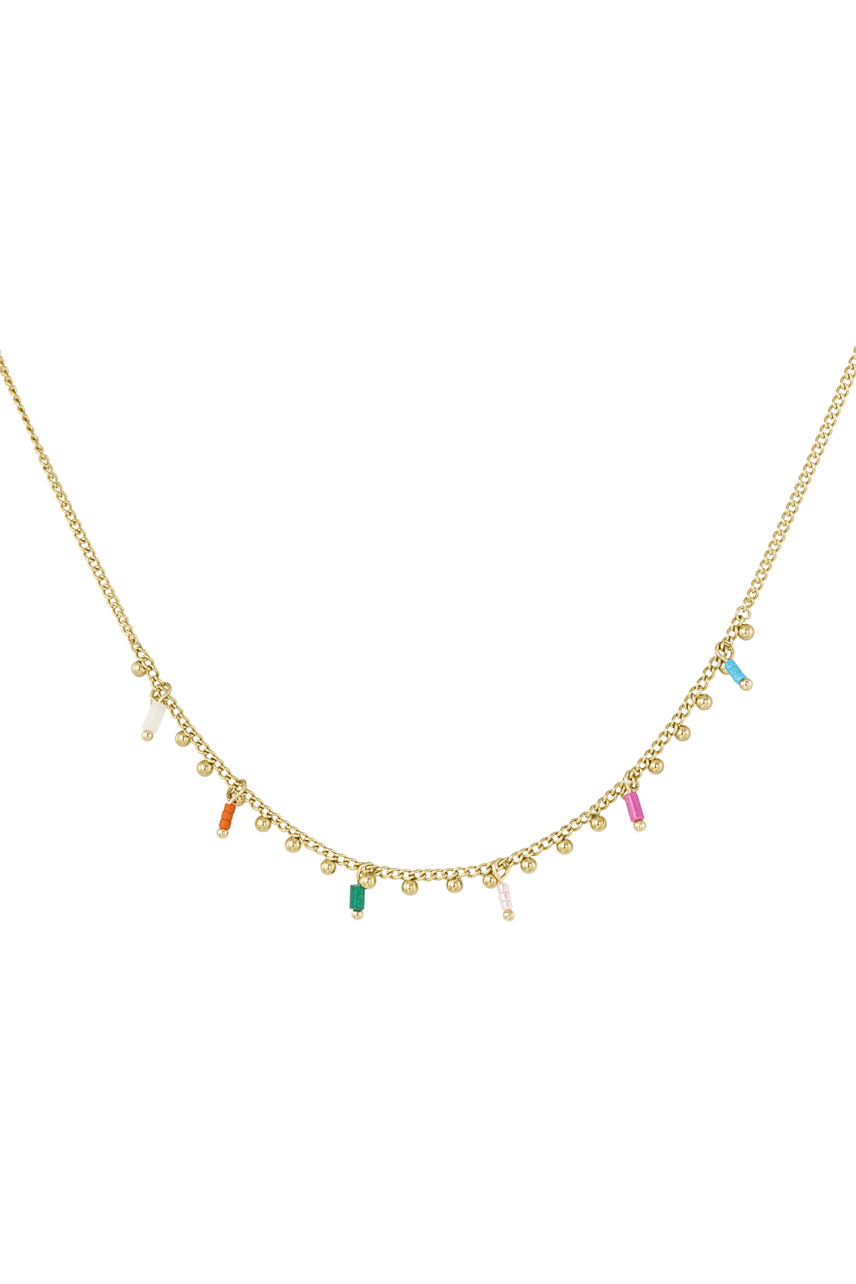 Collar Charm desordenado colores - oro h5 