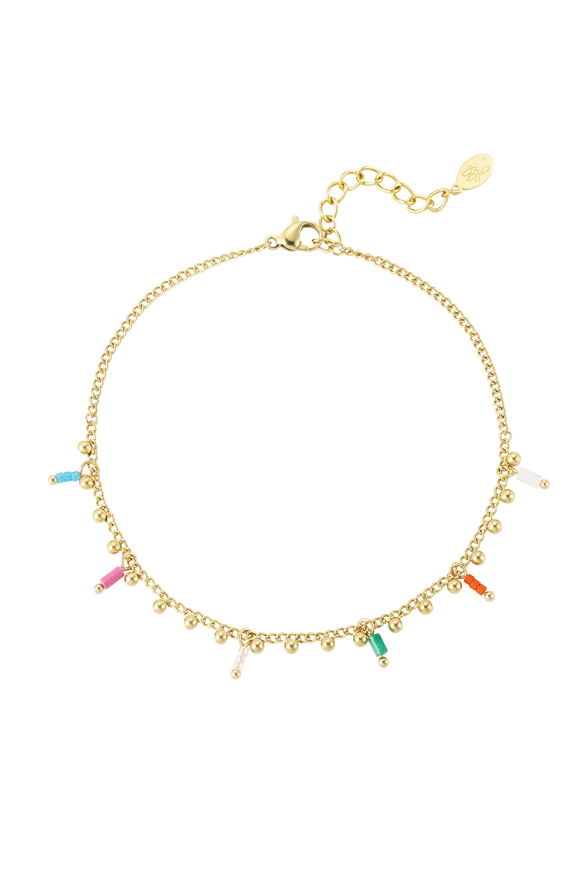 Anklet messy colors - gold h5 
