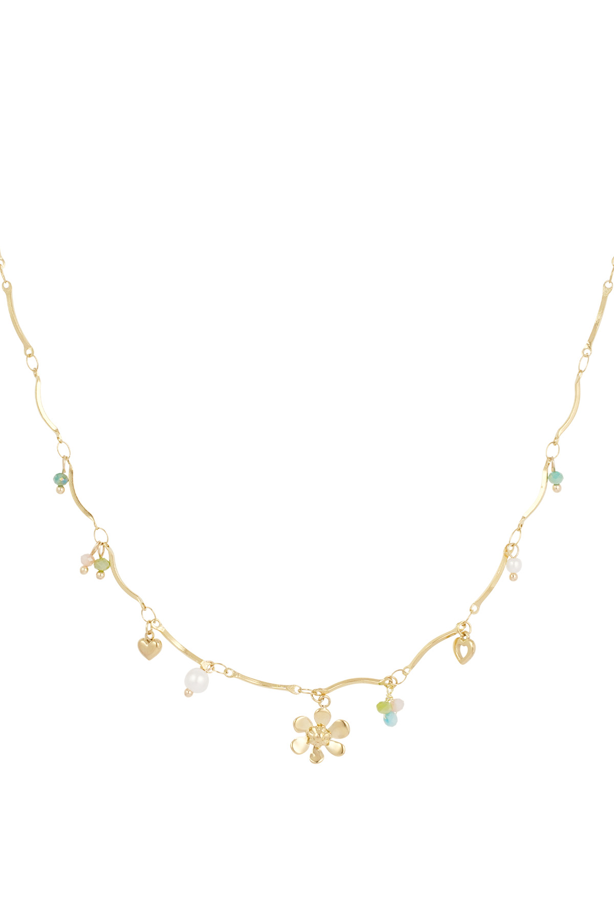 Halskette mit Sommerblumen-Anhänger – Gold