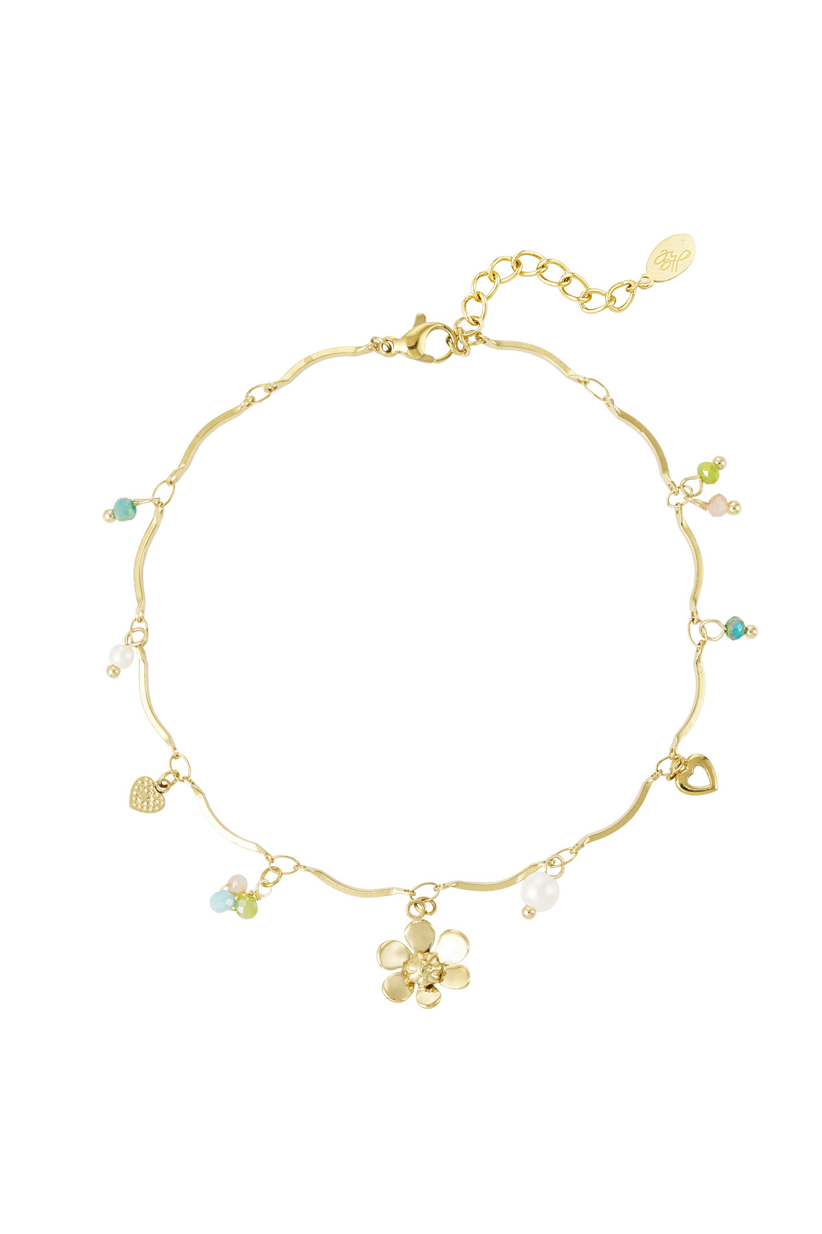 Charm Fußkettchen Sommerblume - gold h5 