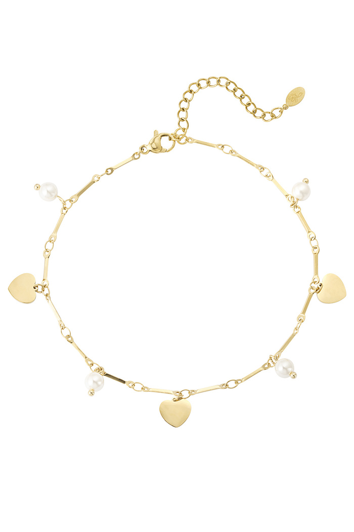 Bracelet de cheville perle love - doré 
