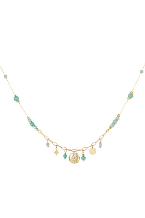 Summer vibe necklace blue - Gold h5 