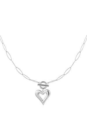 Link chain thick heart - silver h5 