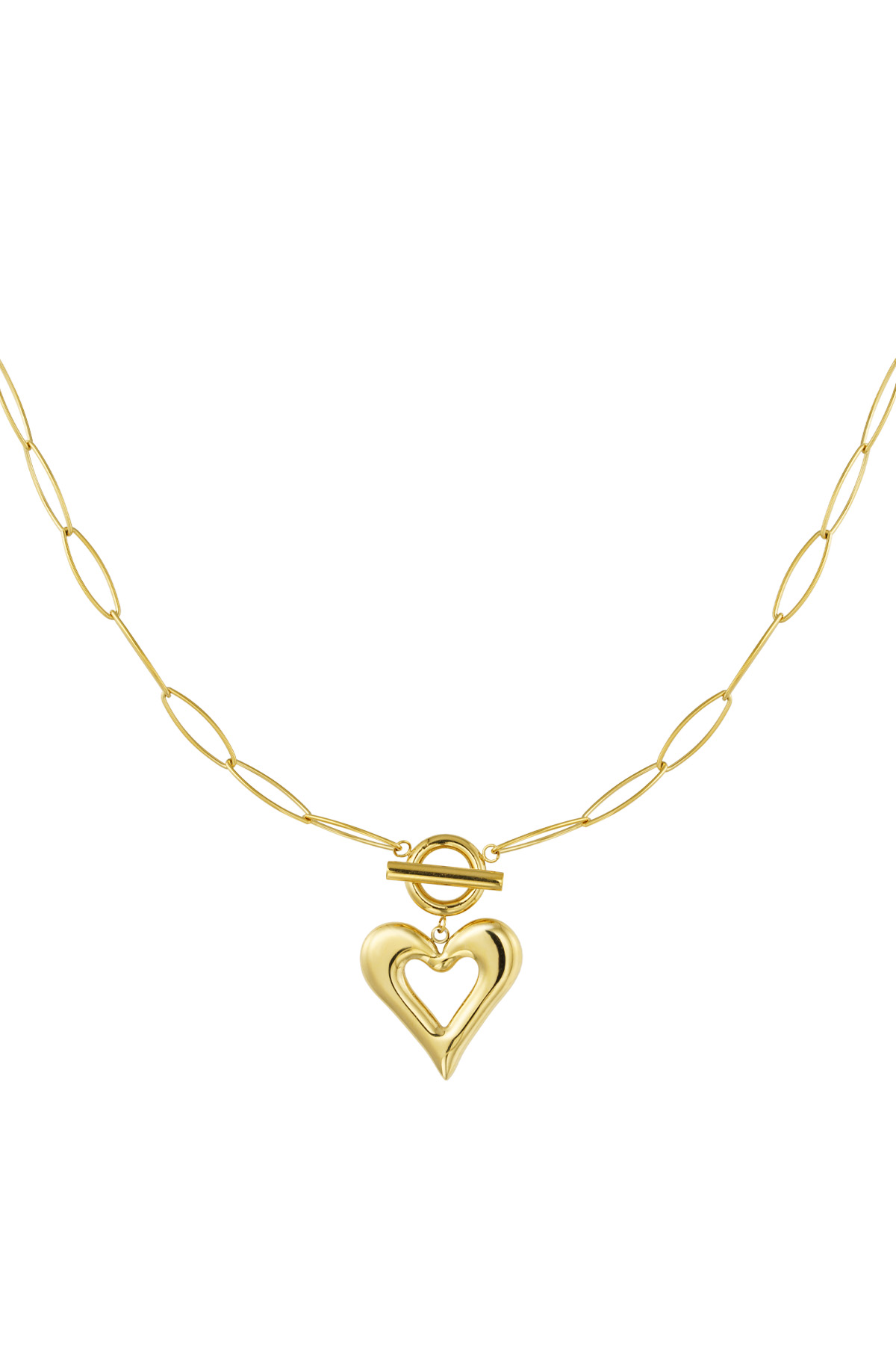 Link chain thick heart - Gold color