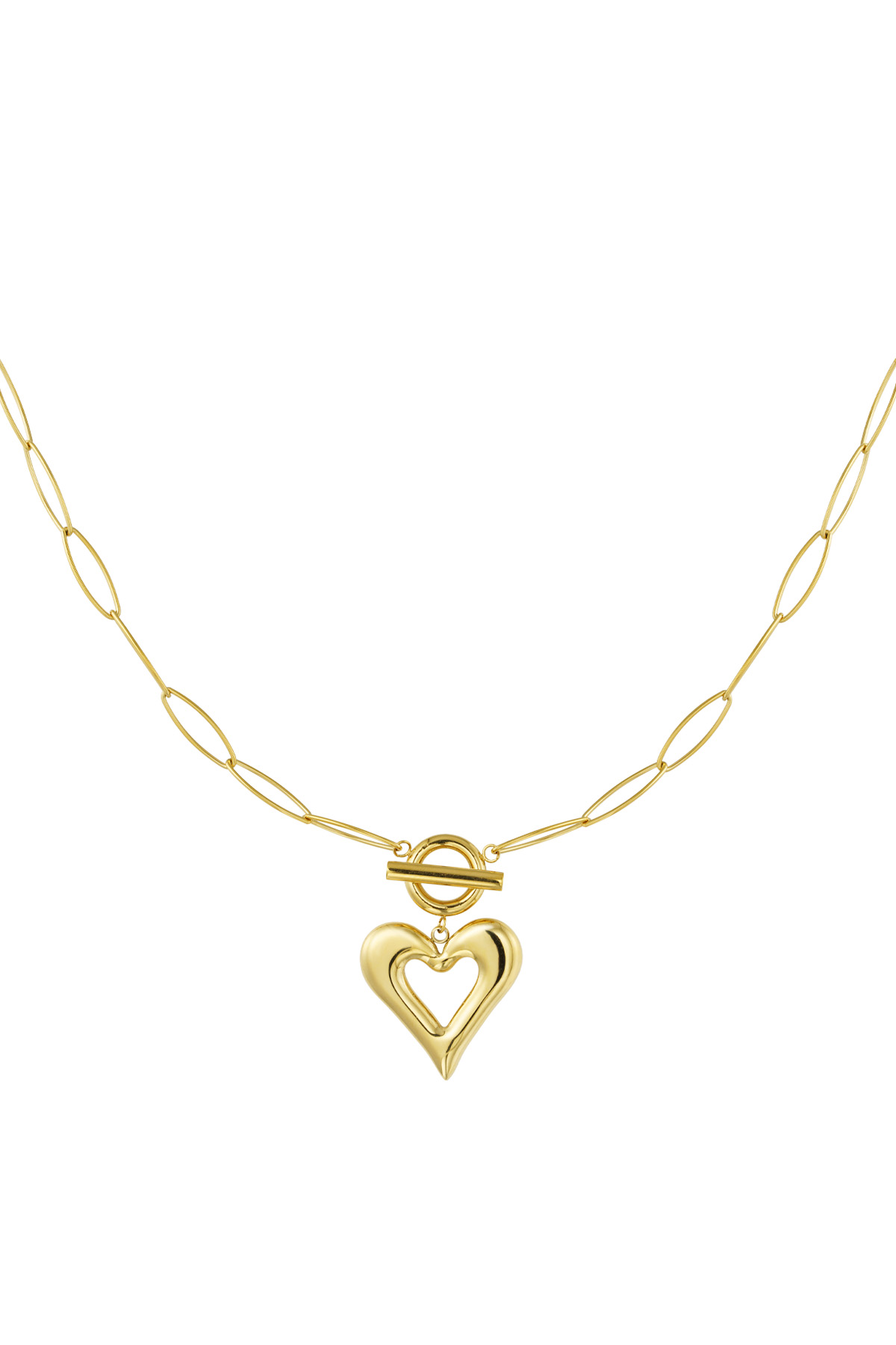 Link chain thick heart - gold