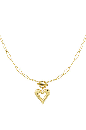 Link chain thick heart - gold h5 