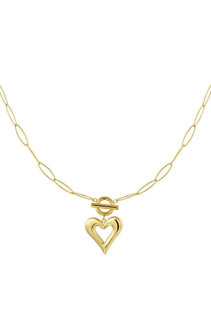 Link chain thick heart - gold 