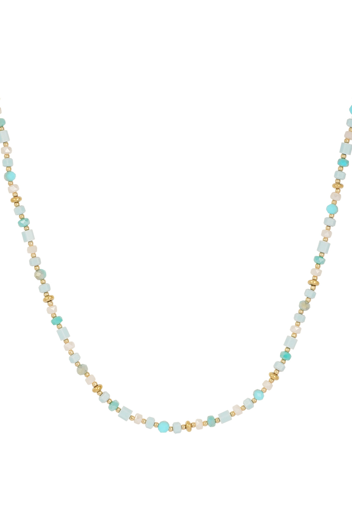 Colorful festival necklace - blue/gold 