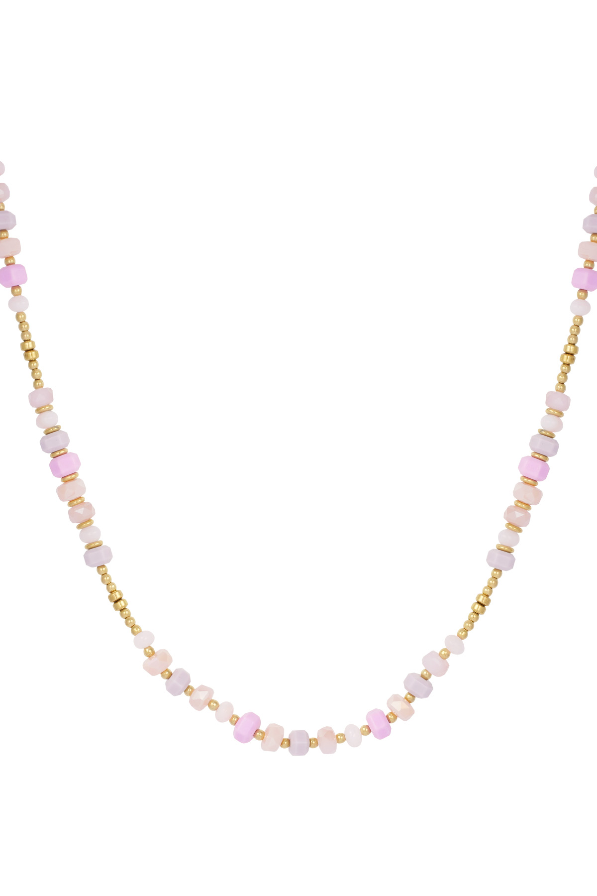 Halskette bunt gewickelt - rosa/gold 