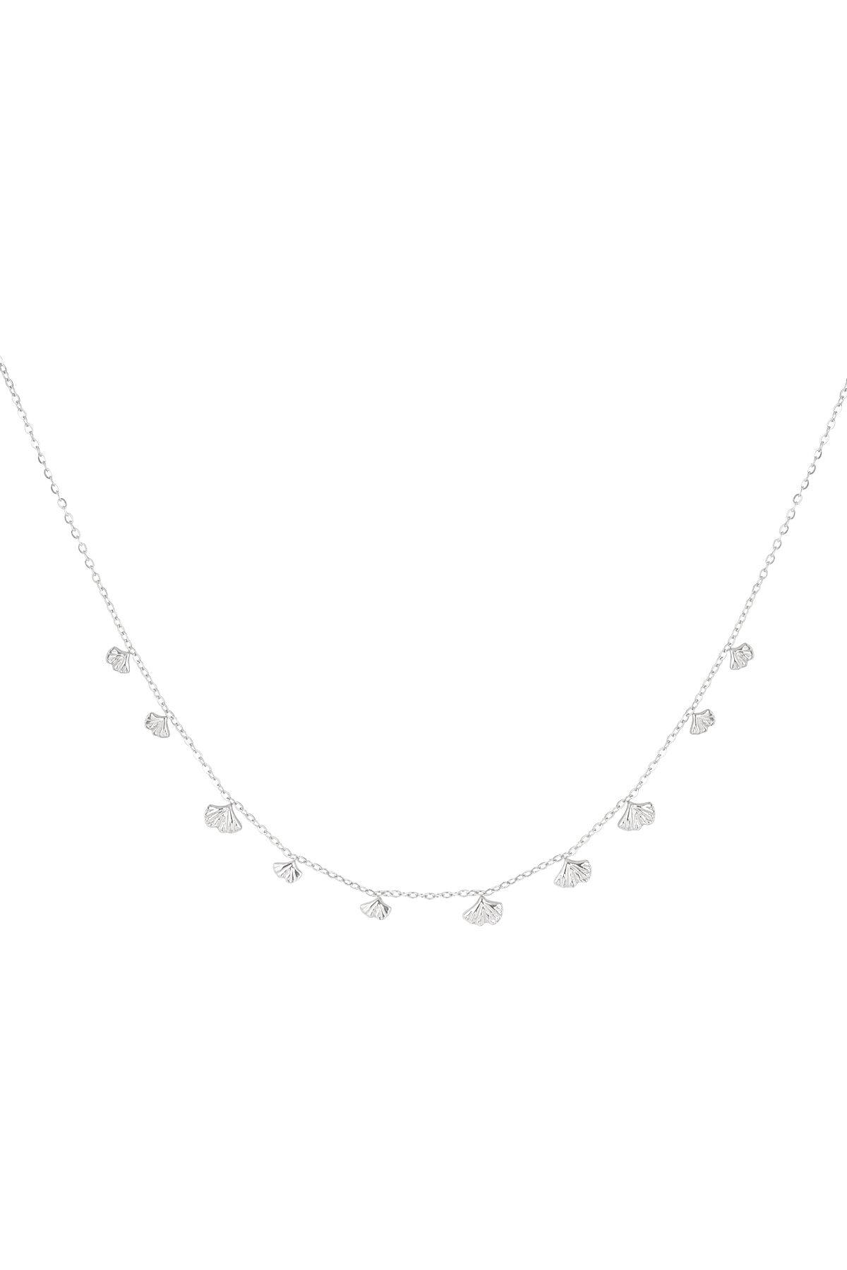 Classic necklace with shell charms - silver 
