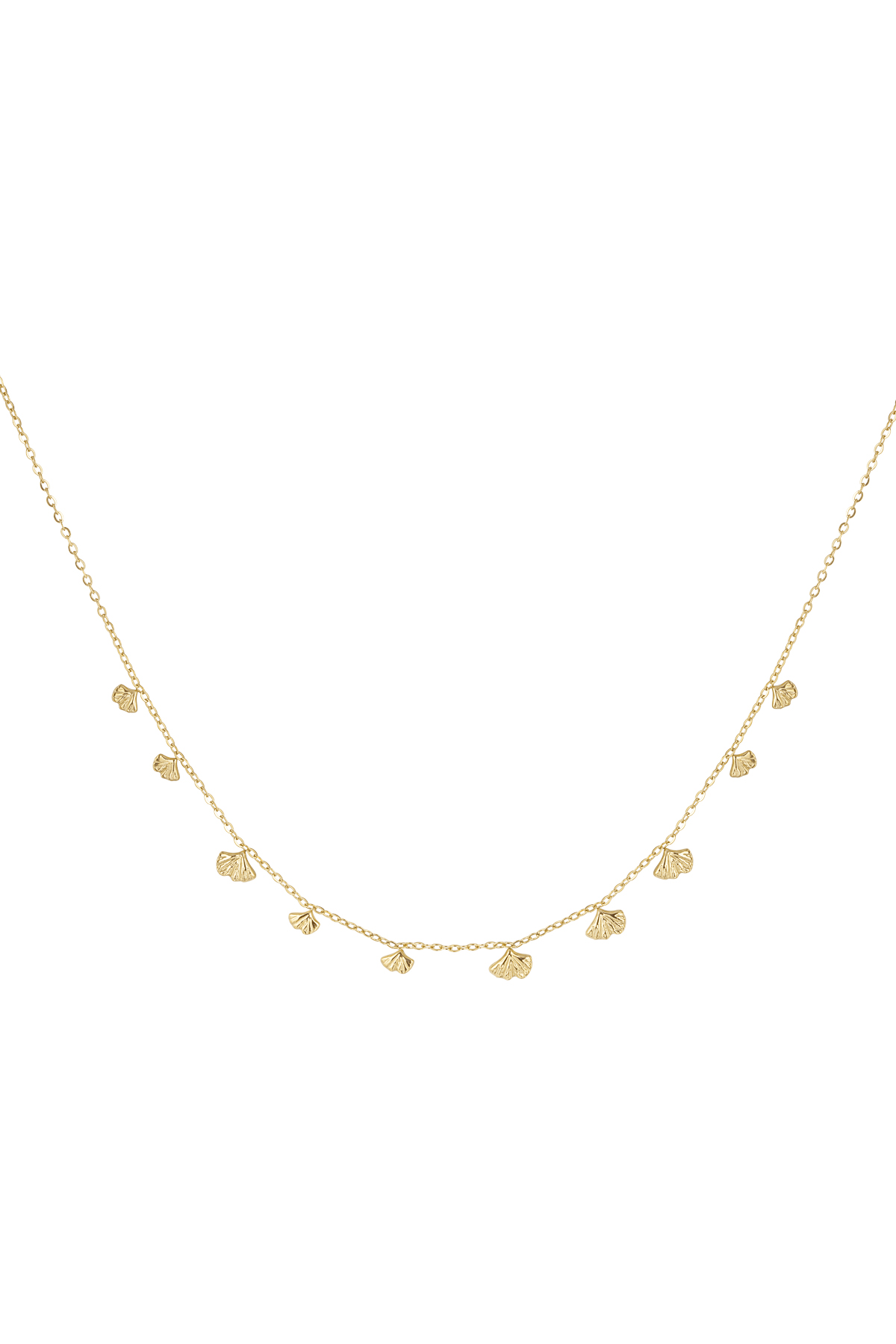 Classic necklace with shell charms - gold