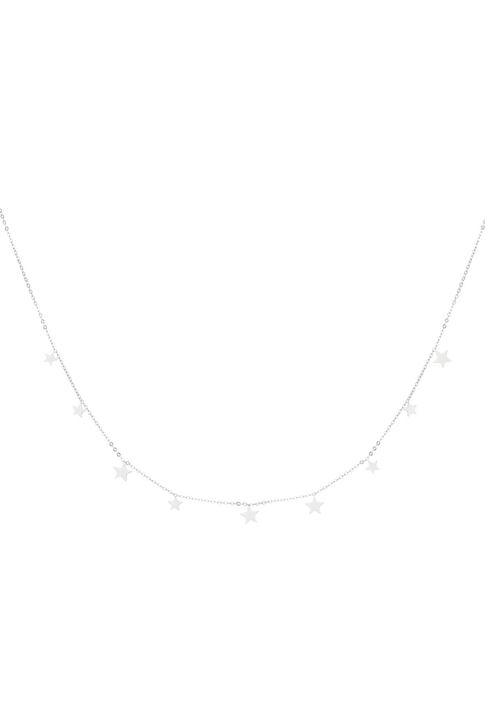 Classic necklace with star charms - silver 