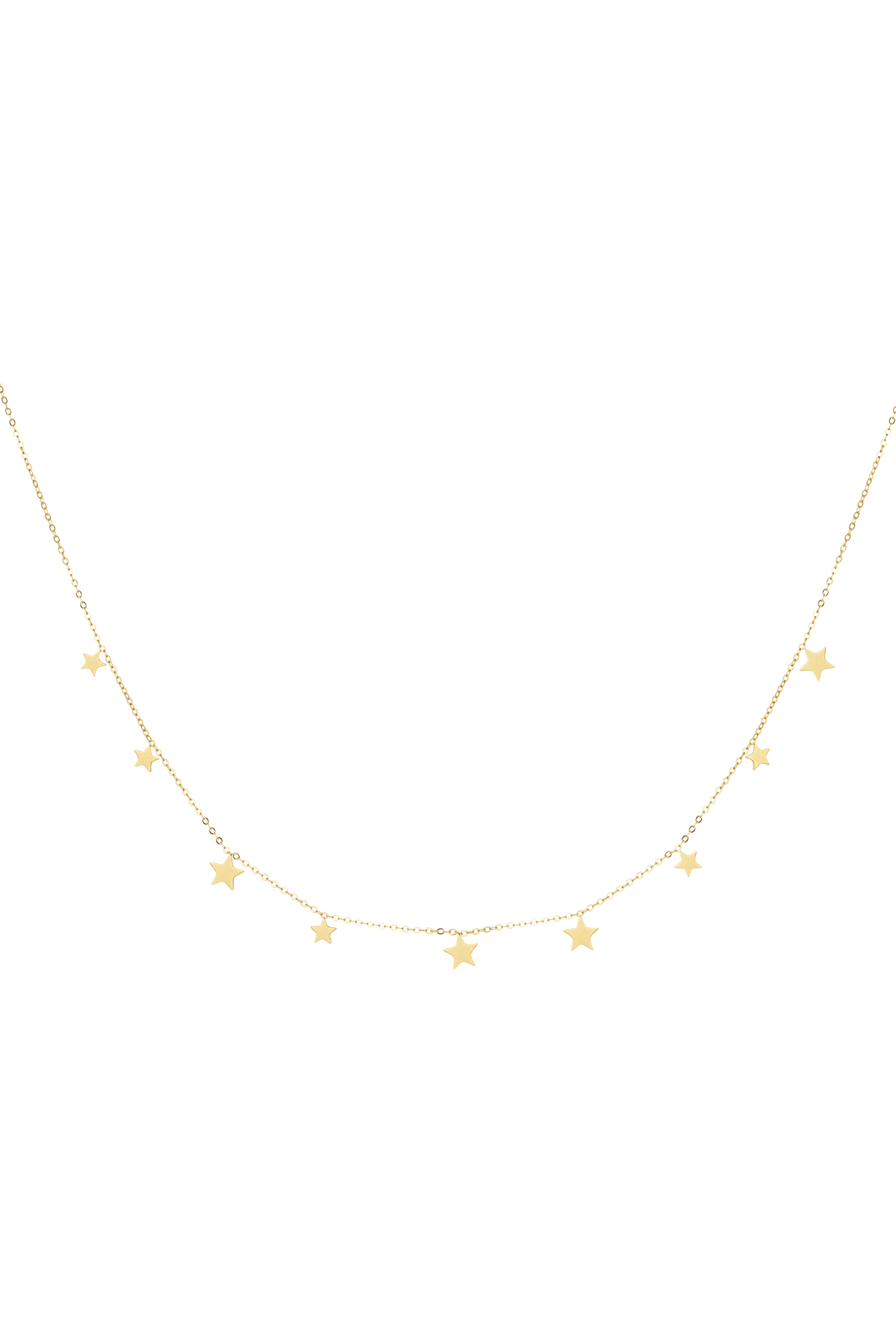 Classic necklace with star charms - gold 