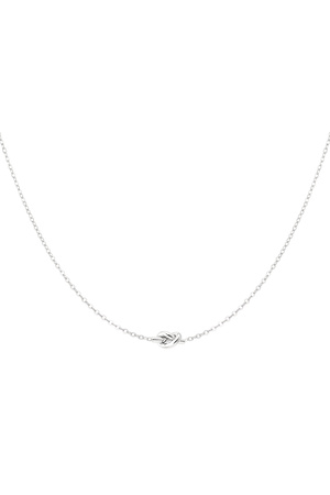Simple necklace with knotted charm - silver h5 