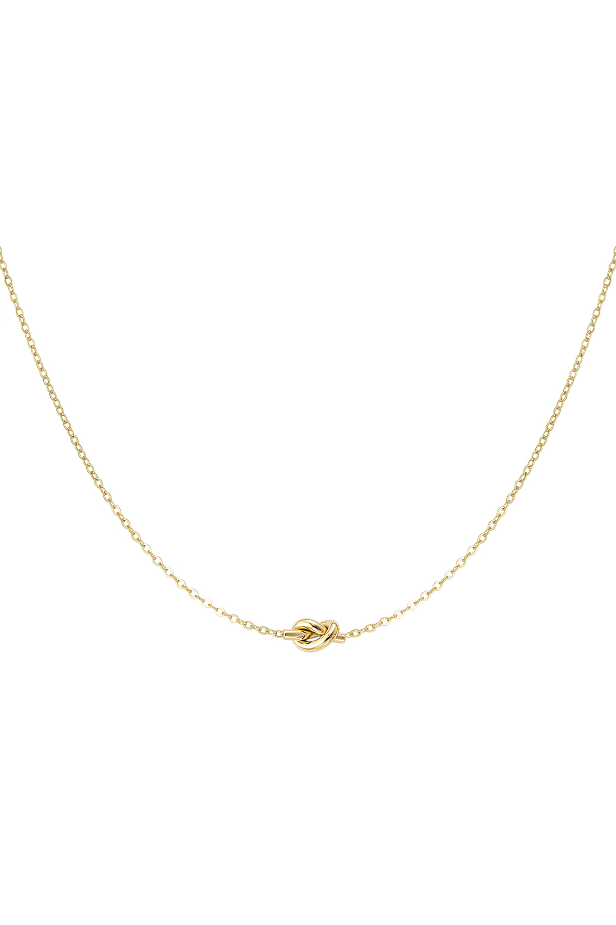 Schlichte Halskette mit geknotetem Anhänger – Gold 
