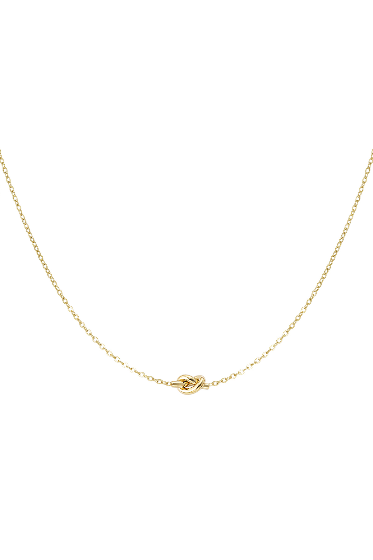 Simple necklace with knotted charm - Gold color 2