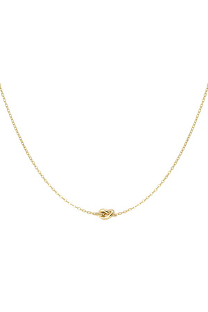 Schlichte Halskette mit geknotetem Anhänger – Gold  h5 