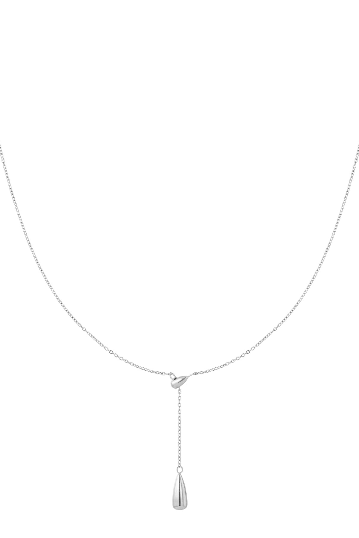 Necklace with drop charm - silver