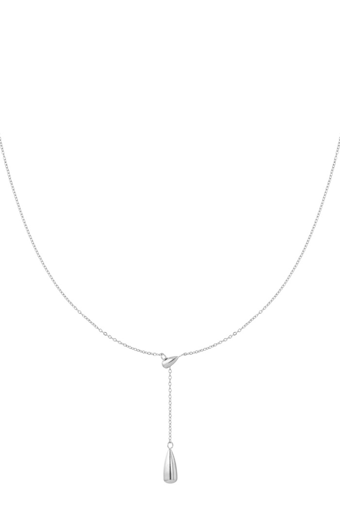 Halskette mit Tropfenanhänger – Silber 