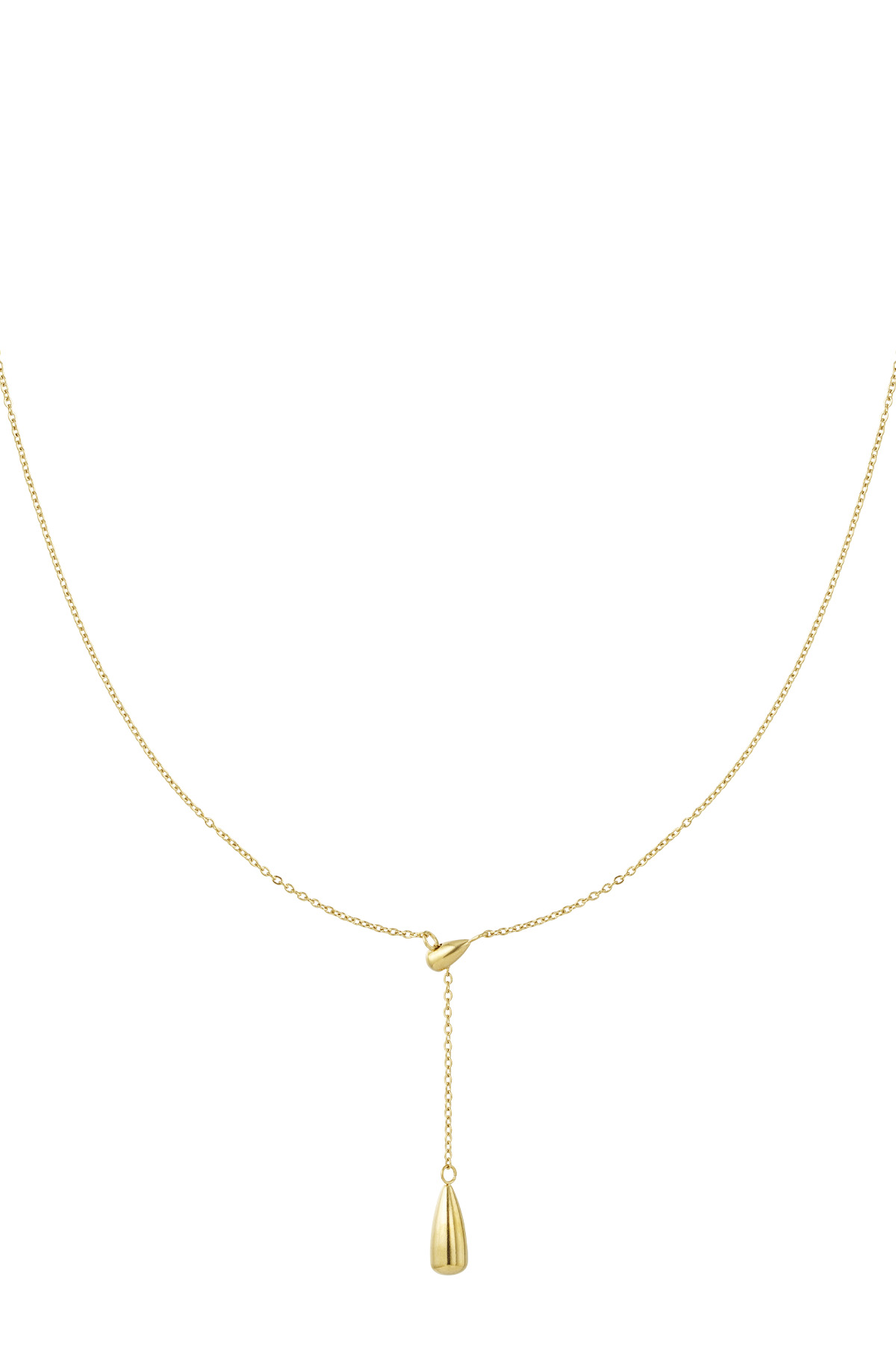 Necklace with drop charm - Gold color