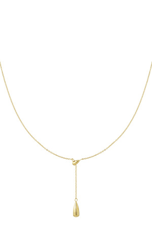 Necklace with drop charm - gold  h5 