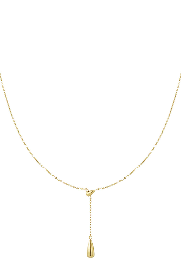Necklace with drop charm - gold  