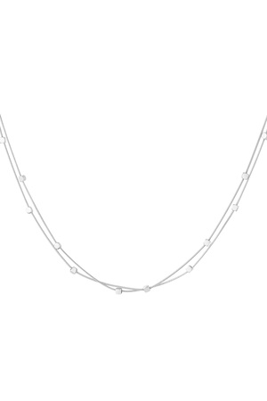 Double chain with coins - silver h5 