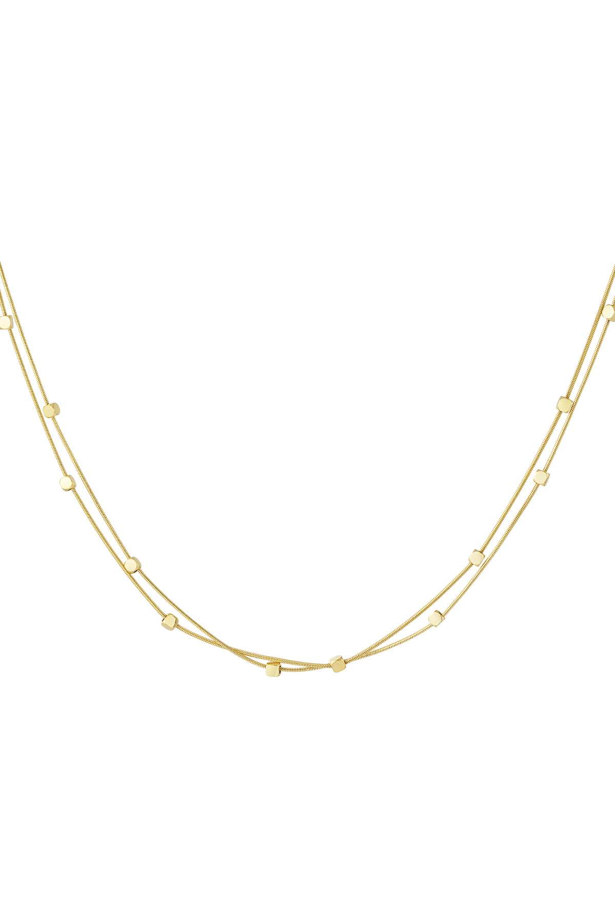 Double chain with coins - gold
