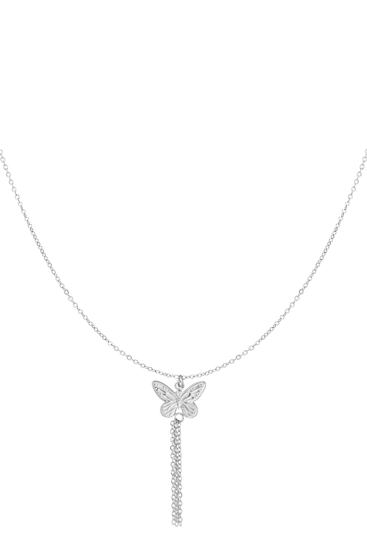 Necklace butterfly with chains - Silver h5 